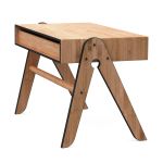 Hinteransicht des GEOS TABLE von We Do Wood in Bambus/schwarz Kinderschreibtisch in Bambus/schwarz GEOS TABLE von We Do Wood