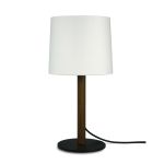 Tischlampe in Eiche geräuchert mit Lampenschirm in weiß - MIYU 45 von maigrau