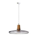 Cluster Pendelleuchte aus Glas in der Farbe anthrazit und Holz INDUSTRIAL 36/08 von dreizehngrad