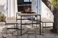 Gartenmöbel-Set REFORM mit Bank ohne Lehne von Skagerak - für 4 Personen geeignet Gartenmöbel-Set mit Bank ohne Lehne für 4 Personen - REFORM von Skagerak