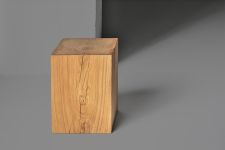 Hocker Holz massiv in Asteiche gekalkt KLOTZ von vitamin design