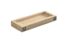 Rückseite der Ablage NOTICE SHELF klein in Eiche natur für die Magnettafel NOTICE BOARD von The Oak Men