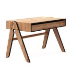 Vorderansicht des GEOS TABLE von We Do Wood in Bambus/schwarz Kinderschreibtisch Holz in Bambus/schwarz GEOS TABLE von We Do Wood