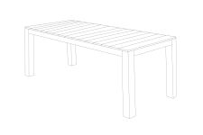 Skizze des Terrassentischs STAGE aus Teakholz von Jan Kurtz Jan Kurtz STAGE - Terrassentisch aus Holz Teak