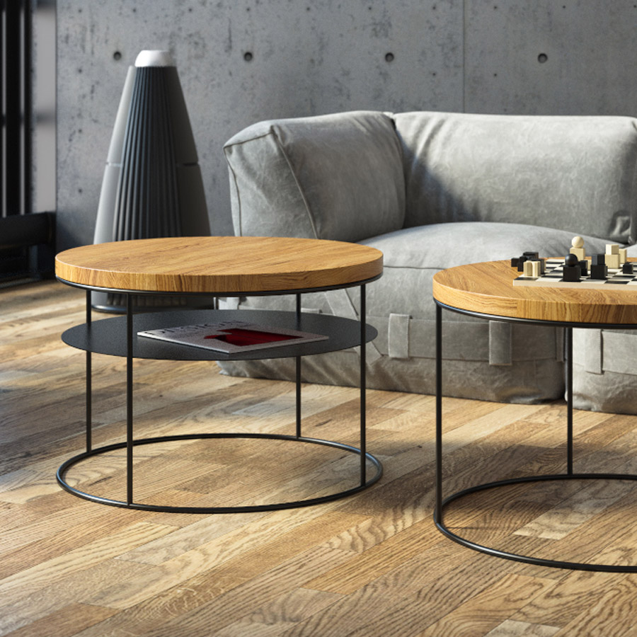 Couchtisch AMSTERDAM mit Ablage von take me HOME   HolzDEsignPur