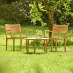 In Kombination des runden Garten Couchtisches MANON von Traditional Teak und passenden Stühlen entsteht eine einladende Sitzgruppe MANON TABLE von Traditional Teak - runder Garten Couchtisch aus Holz in Teak