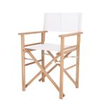 Regiestuhl aus Holz mit Bezug in Weiß MAXX von Jan Kurtz