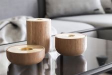 Teelichthalter Kerzenhalter aus Holz und Messing - OAK NORDIC von Andersen Furniture