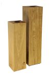 Die modernen Bodenvase COLUMN von uccellino sind in zwei Größen erhältlich moderne Bodenvase aus Holz in Eiche geölt 55cm und 70cm COLUMN von uccellino