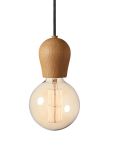 Die BRIGHT SPROUT Glühbirne als Lampe von Nordic Tales mit Holzfassung in Eiche geölt und Textilband in creme BRIGHT SPROUT - Glühbirne als Lampe in Eiche geölt von Nordic Tales