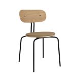 Moderner Stapelstuhl CURIOUS von UMAGE aus Holz mit einem Gestell aus schwarzem Stahl mit gepolstertem Sitz in Sugar Brown Stapelstuhl aus Holz gepolstert in Sugar Brown CURIOUS von UMAGE