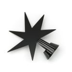 Alternativ kann der Deko Tannenbaum TREE von The Oak Men auch mit einem schwarzen Deko Stern geschmückt werden Deko Tannenbaum Stern in schwarz - TREE von The Oak Men