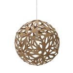 runde Pendelleuchte in Bambus natur - FLORAL von David Trubridge