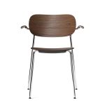 Designer Stuhl aus Eiche in dunkel gebeizt und Metall in Chrom Co Dining Chair von Audo Copenhagen