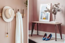 Zweiteiliges Garderobenset mit Sitzbank RANK BENCH und Kleiderleiste RECES von Roon & Rahn Garderobenset mit Sitzbank aus Holz - RECES & RANK BENCH von Roon & Rahn