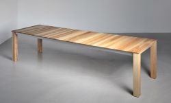 ausziehbarer Esstisch in Eiche geölt SLIM von vitamin design