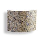 halbrunde Wandleuchte aus Heufurnier mit Kornblumen - CORTEX von LeuchtNatur