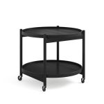 Runder Servierwagen TRAY TABLE 60 von Brdr. Krüger in Buche, schwarz lackiert Servierwagen rund aus Holz Buche schwarz von Bolling - TRAY TABLE 60 von Brdr. Krüger