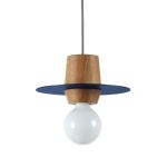 kleine LED Pendelleuchte aus Holz und Stahl - DISCO 20/10P von dreizehngrad