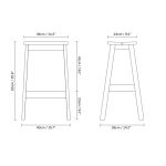 Technische Zeichnung der ANGLE STANDARD BAR STOOL von FORM & REFINE Technische Zeichnung der ANGLE STANDARD BAR STOOL von FORM & REFINE