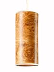 Moderne Pendelleuchte NUX von LeuchtNatur aus Holzfurnier in Olivesche Maser mit weißer Einfassung Esstisch Pendelleuchte in Olivesche Maser in weiss - Nux von LeuchtNatur