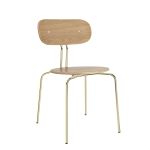 Stapelstuhl aus Holz in Eiche und Messing CURIOUS von UMAGE