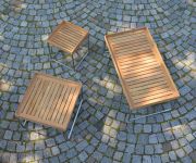 Draufsicht: Beistelltisch für Garten aus Teakholz und Stahl - PINO von Jan Kurtz