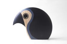 Deko Vogel Papagei aus Holz in Grau - DISCUS von architectmade