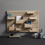 Klare Linien, natürlich schönes Eichenholz und eine hochwertige Verarbeitung machen den Schreibtisch Organiser INPUT von WOUD zu einem echten Blickfang INPUT ORGANISER von WOUD - Schreibtisch Aufbewahrung aus Holz für die Wand