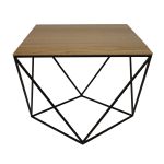 Designer Couchtisch TULIP von take me HOME aus Holz - abgebildet mit schwarzem Metallgestell Design Couchtisch aus Holz schwarzes Gestell - TULIP von take me HOME