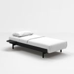 90 cm Bett aus pulverbeschichteten Stahl in Black - BED von MOEBE