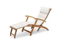 Garten Liegestuhl aus Teak mit Auflage in Weiß - STEAMER DECK CHAIR von Skagerak
