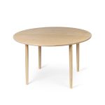 Runder Design Esstisch ARV im dänischen Design von Brdr. Krüger in Eiche, weiß geölt ARV TABLE ROUND vom Brdr. Krüger - Design Esstisch rund in Eiche für 4 Personen