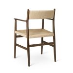 Armlehnstuhl ARV CHAIR aus Holz in Eiche geräuchert von Brdr. Krüger mit Sitzfläche und Rückenlehne aus Papierkordeln von hinten Armlehnstuhl aus Holz in Eiche geräuchert mit Geflecht - ARV CHAIR von Brdr. Krüger