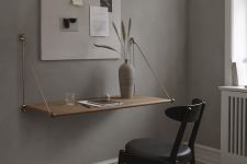 Schmaler Design Schreibtisch LOOP DESK für die Wand aus Eichenholz von We Do Wood Schmaler Design Schreibtisch für die Wand aus Eiche - LOOP DESK von We Do Wood