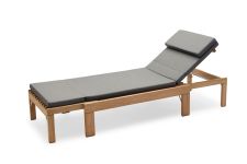 elegante Sonnenliege aus Teak & dunkelgrauer Auflage RIVIERA SUNBED von Skagerak