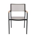 Gartenstuhl aus Aluminium und Holz in der Vorderansicht LUX ALU von Jan Kurtz