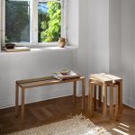 Design Sitzbank aus Holz 90cm Peg Bench von Moebe