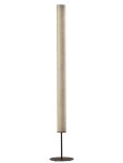 Dimmbare Stehleuchte COLUMNA von LeuchtNatur mit säulenförmigem Lampenschirm aus Blätterfurnier und schwarzem Lampenfuß Stehleuchte Säule dimmbar in Blätter Schwarz - COLUMNA von LeuchtNatur