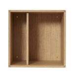 Würfelförmiges Wandregal S10 SIGNATURE aus Holz von Andersen Furniture ohne Tür und mit eingesetzter Zwischenwand Andersen Furniture - S10 SIGNATURE Würfel Wandregal aus Holz ohne Tür mit Zwischenwand vertikal links