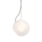 Pendelleuchte aus Glas und Messing mit Textilkabel in creme - Bright Barocco Large von Nordic Tales