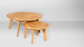 Runde Teak Beistelltische DIANA - Coffee und Side Table - für die Terrasse und Garten von Traditional Teak Teak Beistelltisch für die Terrasse und Garten Coffee Table und Side Table - DIANA von Traditional Teak