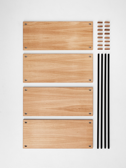 Grundelemente des Regalsystems SHELVING SYSTEM von MOEBE