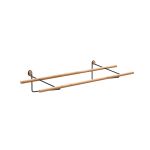 Hängendes Schuhregal SHOE RACK aus hellem Bambus mit Wandhalterung aus Schwarzstahl hängendes Schuhregal SHOE RACK mit Schwarzstahl Wandhalterung