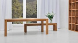 Massivholzbank in Eiche geölt CUBUS von vitamin design