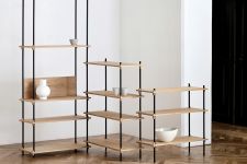 Flexibles Regalsystem SHELVING SYSTEM von Moebe aus Holz Felxibles Regalsystem aus Holz - Stufenregal SHELVING SYSTEM von Moebe
