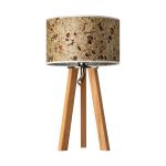 Tischlampe LIGNA mit Holzfuß Tischlampe mit Holzfuß in Eiche und Lampenschirm Rosenbluete - LIGNA von LeuchtNatur