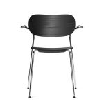 Designer Stuhl aus Eiche in schwarz gebeizt und Metall in Chrom Co Dining Chair von Audo Copenhagen