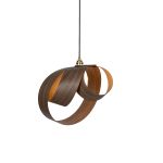ausgefallene Haengelampe in Walnuss - Verso Pendant von Tom Raffield