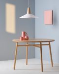 Designer Lampe EIKON SHELL von Schneid mit weißem Schirm als stilvolle Ergänzung modern eingerichteter Esszimmer oder Küchen Designer-Lampe EIKON SHELL von Schneid mit weißem Schirm